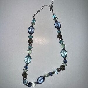 Elegant Blue and Silver Beaded Necklace